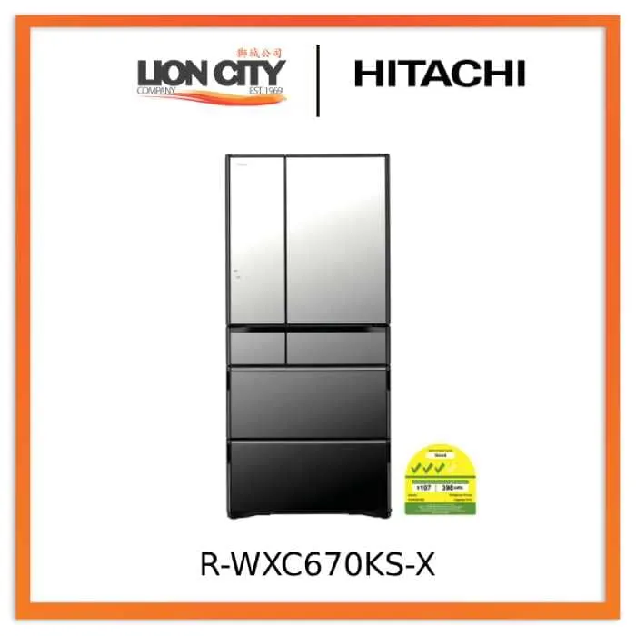 Hitachi R-WXC670KS-X 519L 6 Door Fridge (Made in Japan)