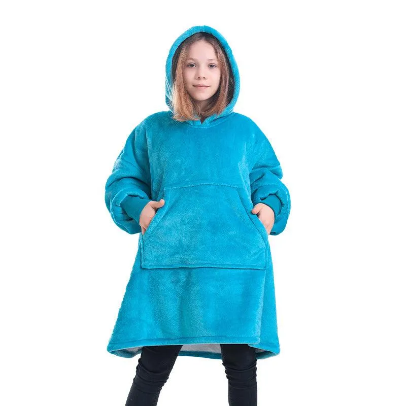 Hooded Pullover Sweater Women's Fall Winter Cold Protection And Warm Pajamas TV Blanket