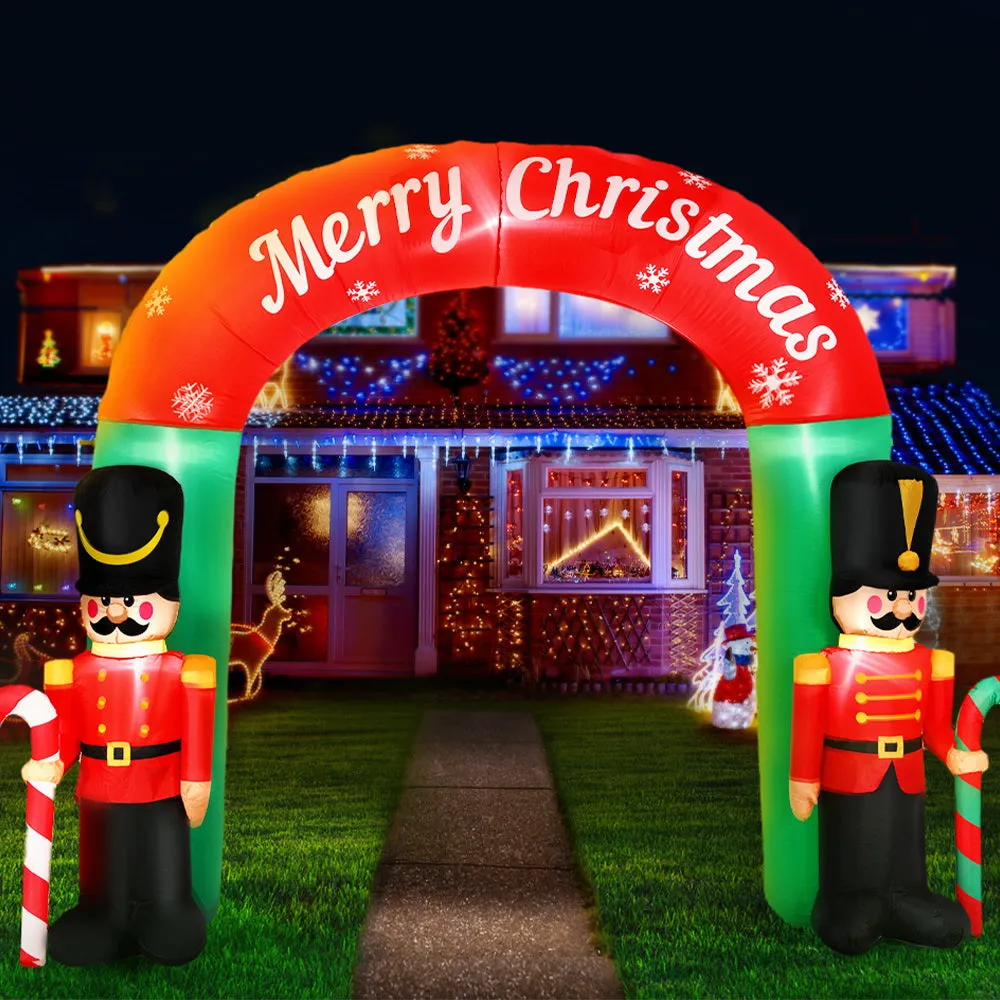 Illuminated Christmas Inflatable Archway, UV-Resistant - Jingle Jollys