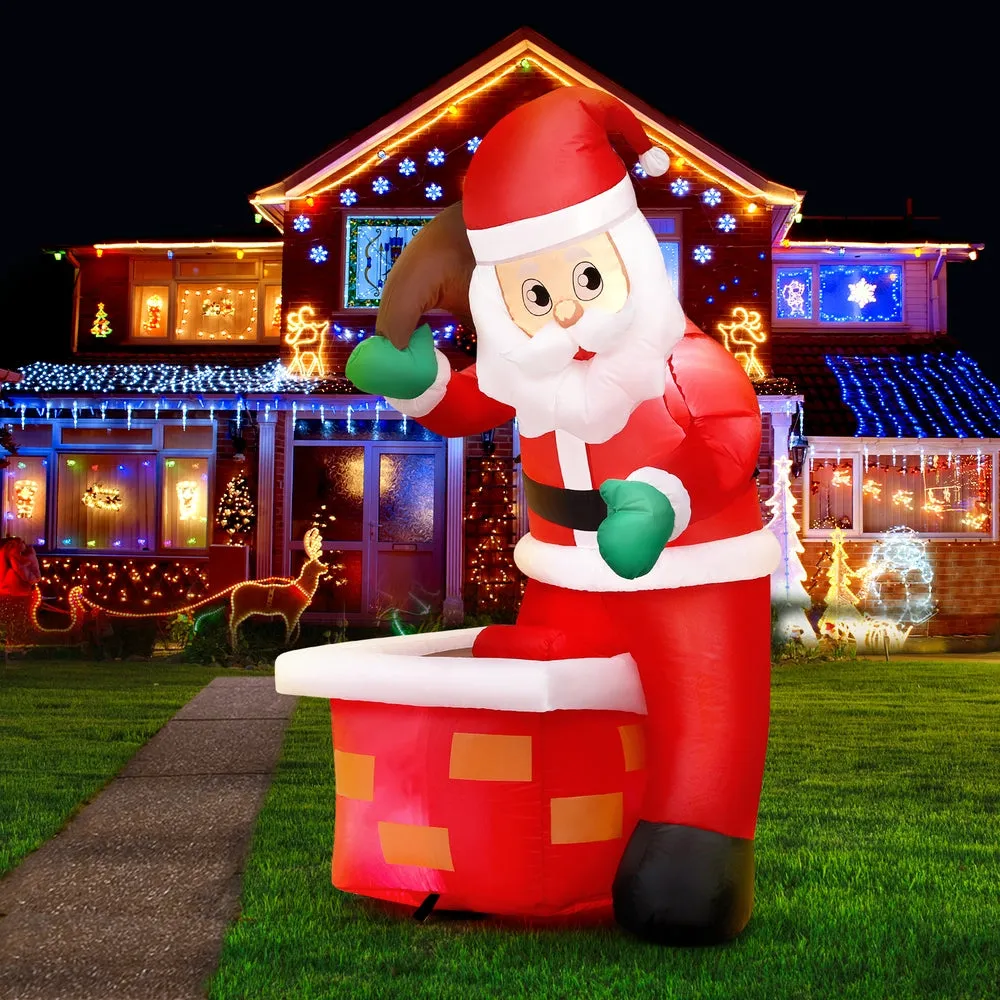 Illuminated UV-Resistant Xmas Inflatable Santa - Jingle Jollys