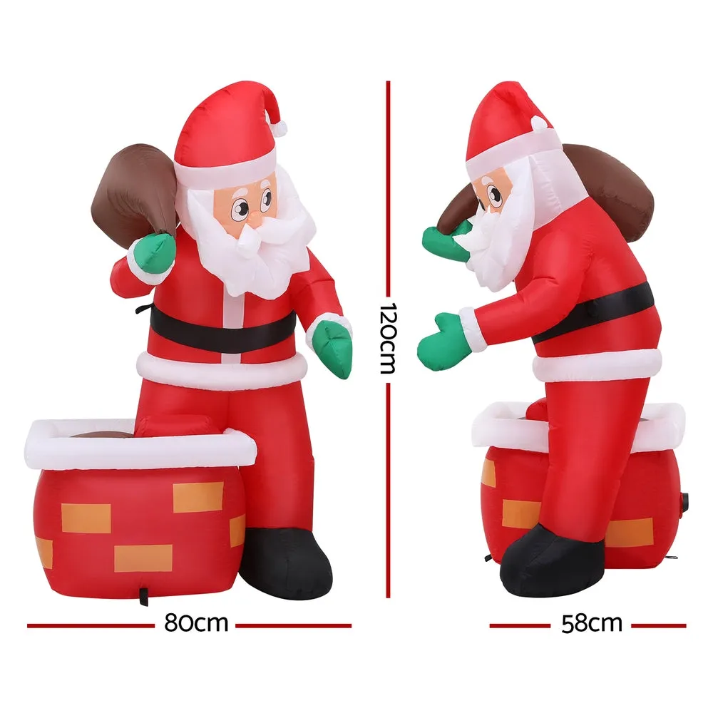 Illuminated UV-Resistant Xmas Inflatable Santa - Jingle Jollys