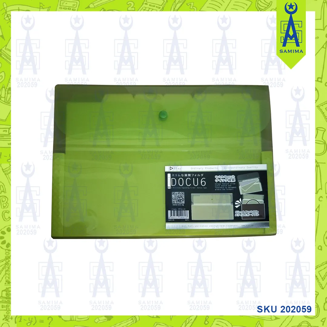 KCK MT6114 DOCU6 EXPA BUTTON (FILE) HOLDER GREEN