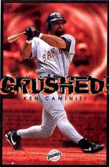 Ken Caminiti "Crushed" San Diego Padres MLB Action Poster - Costacos 1997