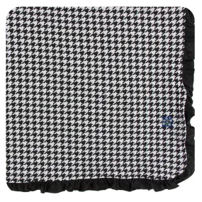 KicKee Pants Zebra Houndstooth Ruffle Toddler Blanket-PRESALE