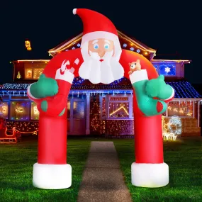 LED Inflatable Santa Archway, 2.3M Outdoor Xmas Decor, Jingle Jollys