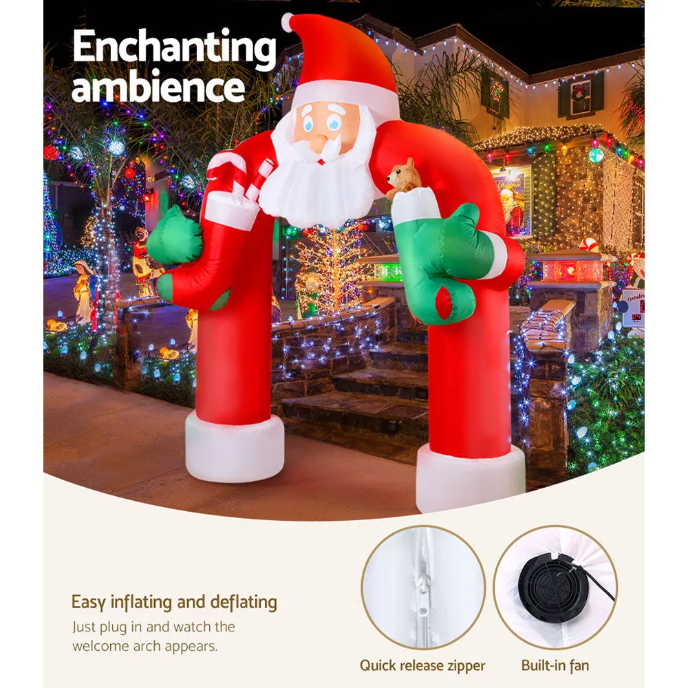 LED Inflatable Santa Archway, 2.3M Outdoor Xmas Decor, Jingle Jollys