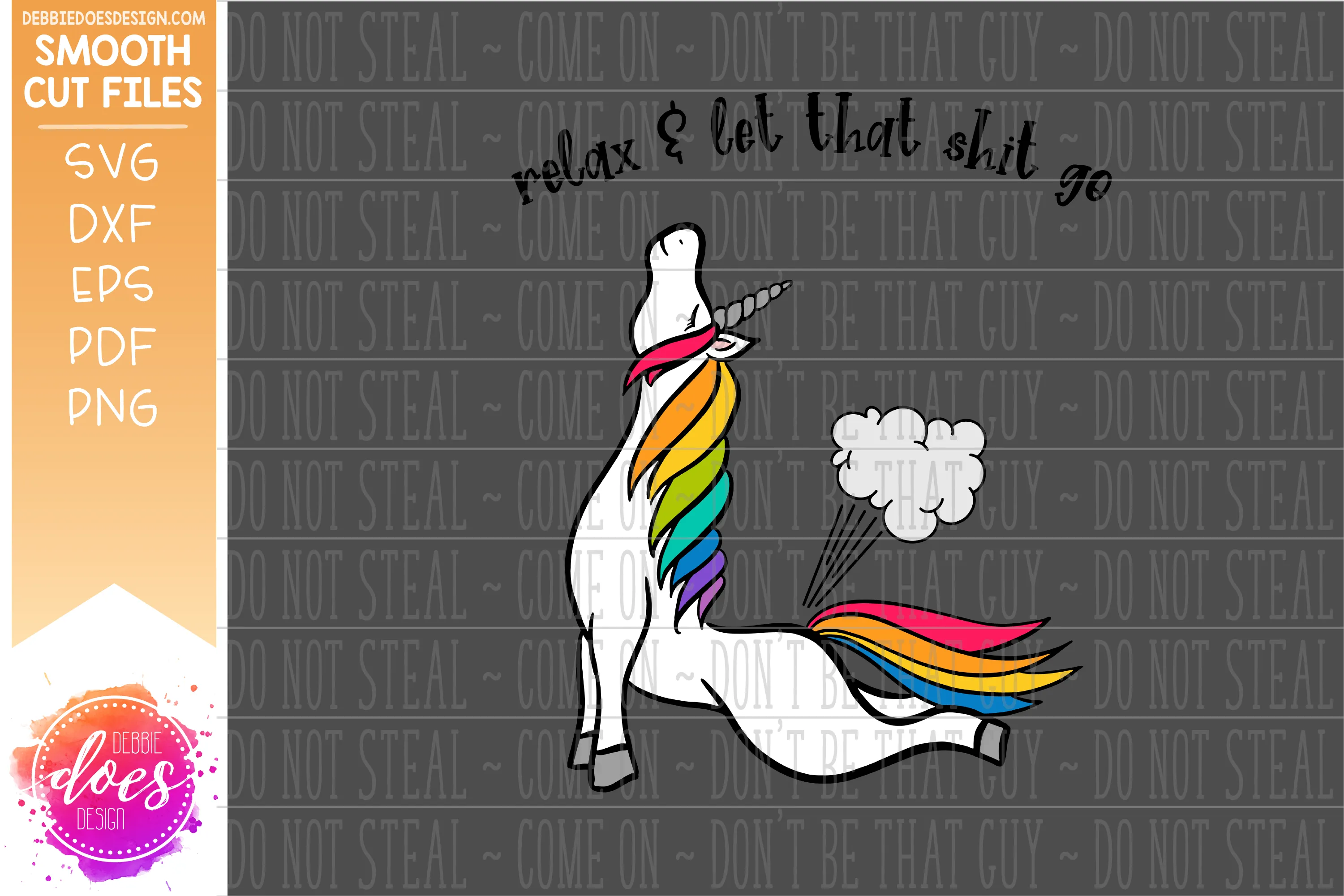 Let that Shit Go - Yoga Unicorn Fart - SVG File