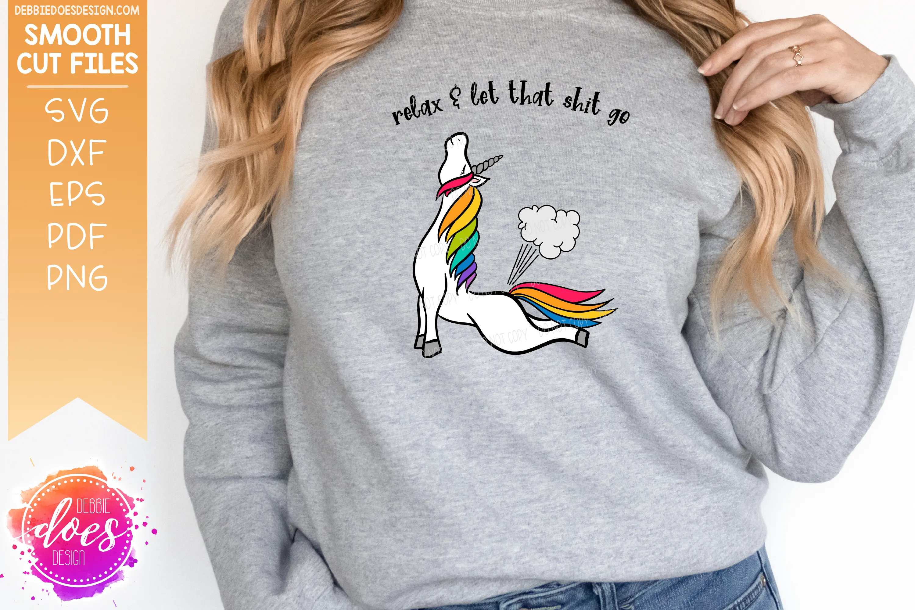 Let that Shit Go - Yoga Unicorn Fart - SVG File