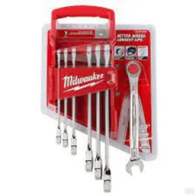 Milwaukee SAE Combination Ratcheting Wrench Mechanics Tool Set (7-Piece) 48-22-9406