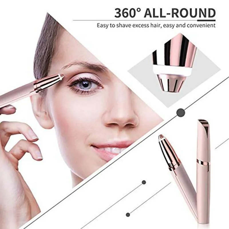 Mini Electric Hair Trimmer Pen for Flawless Brows with built-in light