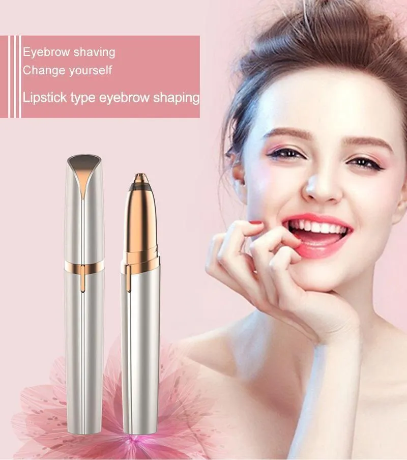 Mini Electric Hair Trimmer Pen for Flawless Brows with built-in light