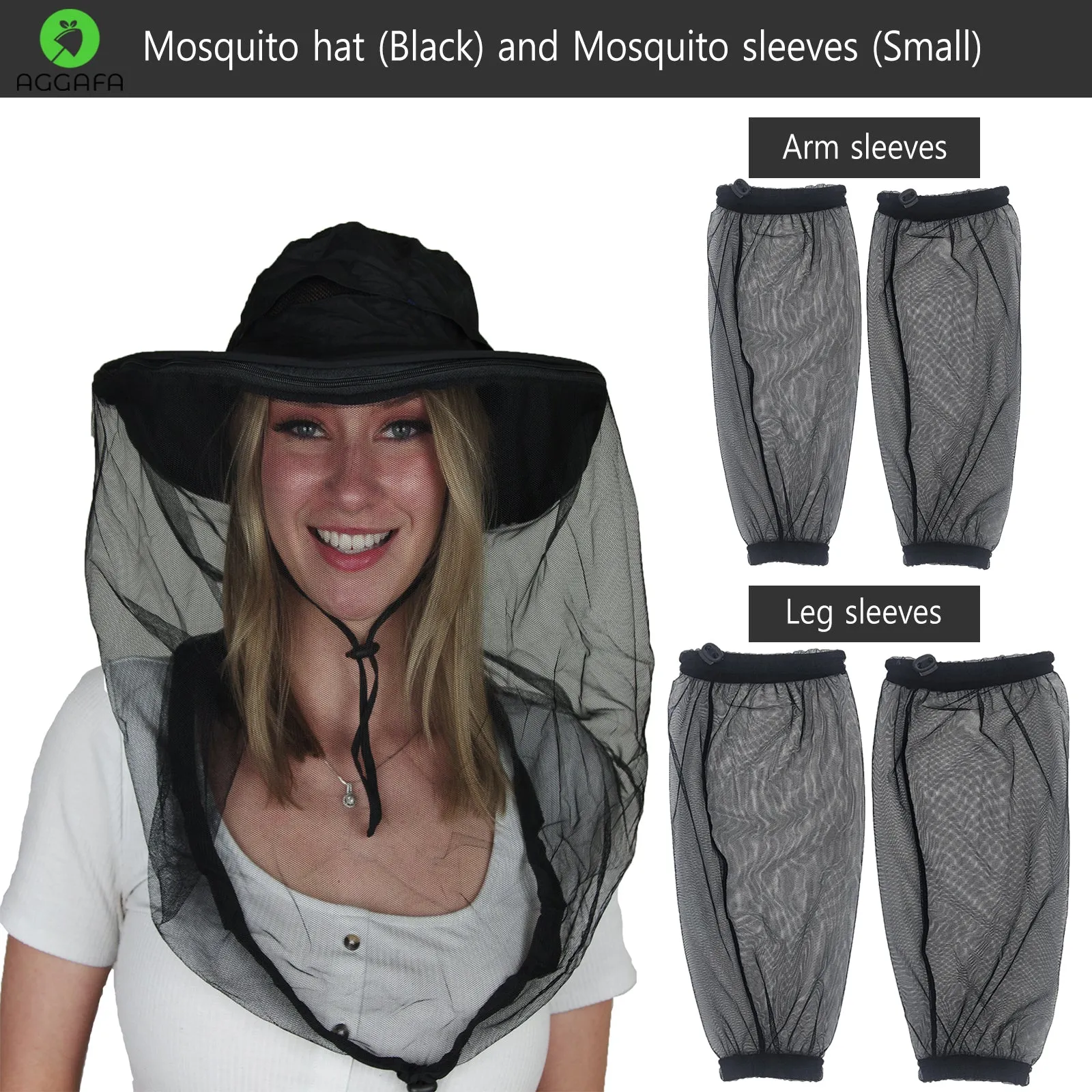 Mosquito hat (Black) and Mosquito sleeve (Small)