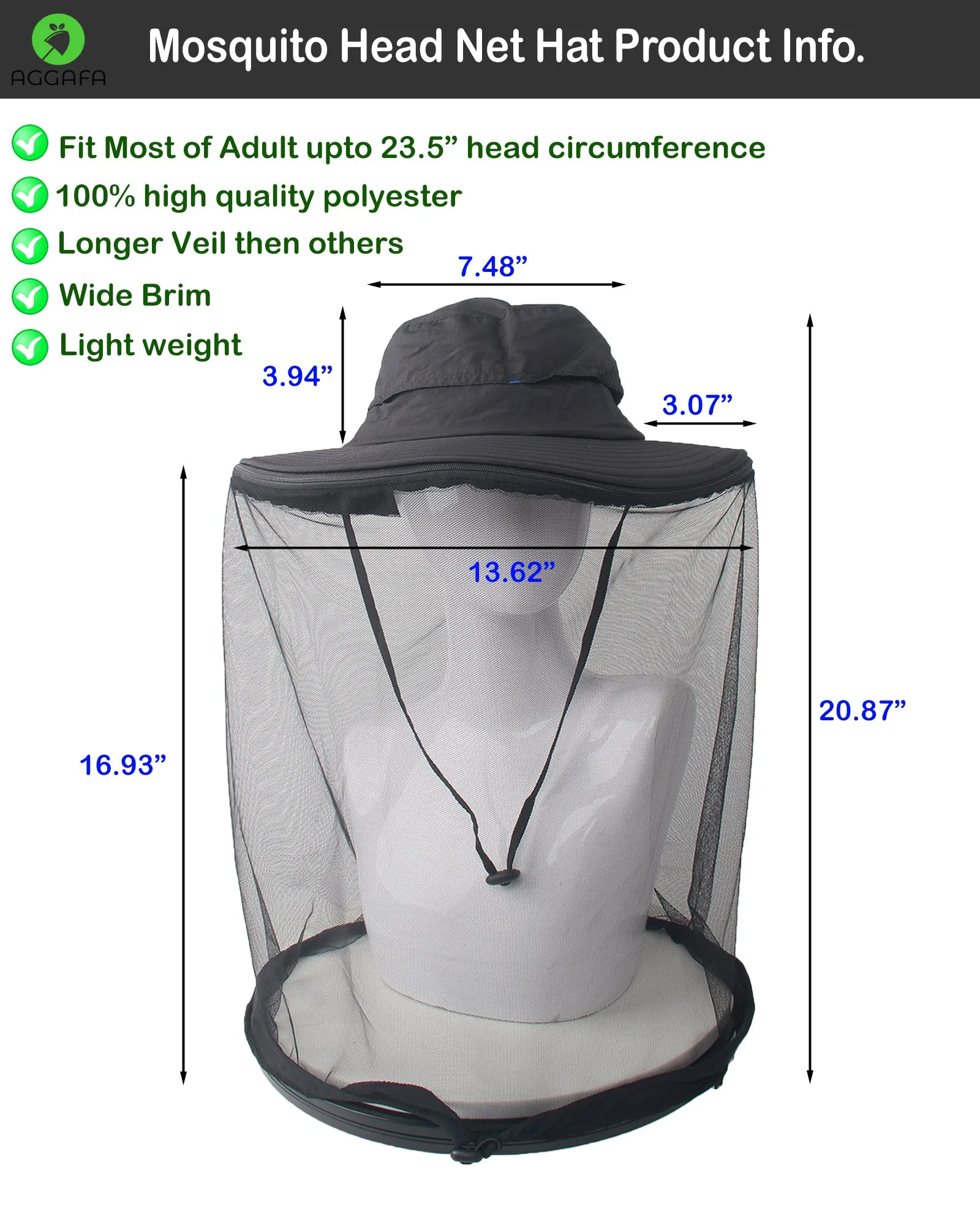 Mosquito hat (Black) and Mosquito sleeve (Small)