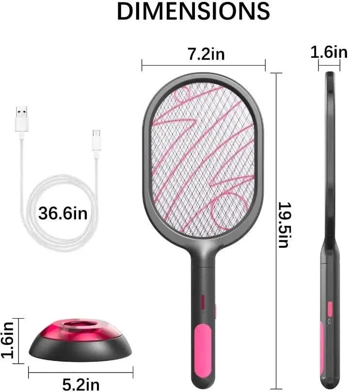 Mosquito Killer Machine Racket Bat with Uv Lamp Trap & 1200mAh Rechargeable Battery