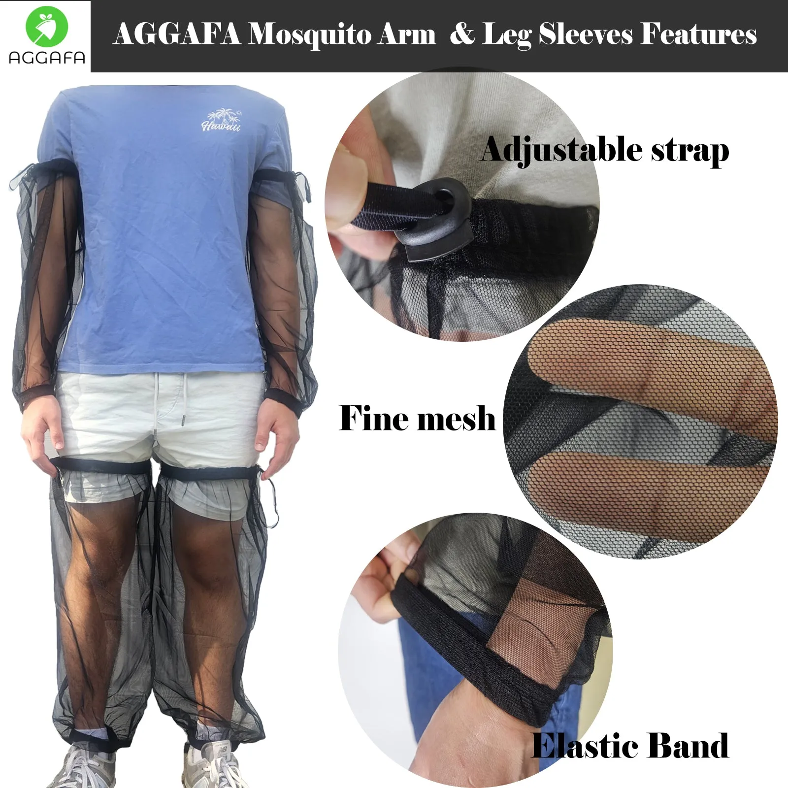 Mosquito net arm and leg sleeves, XLarge size