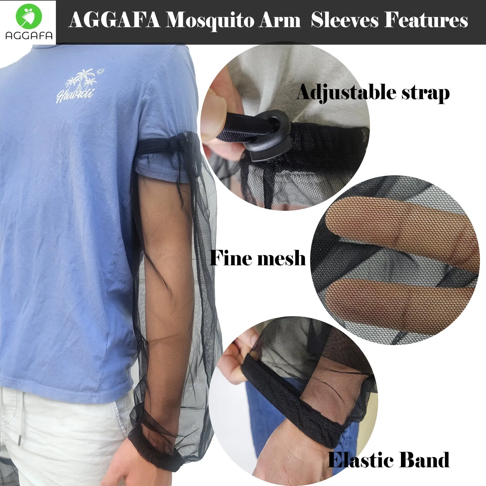 Mosquito net arm sleeves, XLarge size