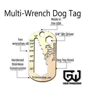 Multi Wrench Dog Tag: EDC Wrench and Bit Driver