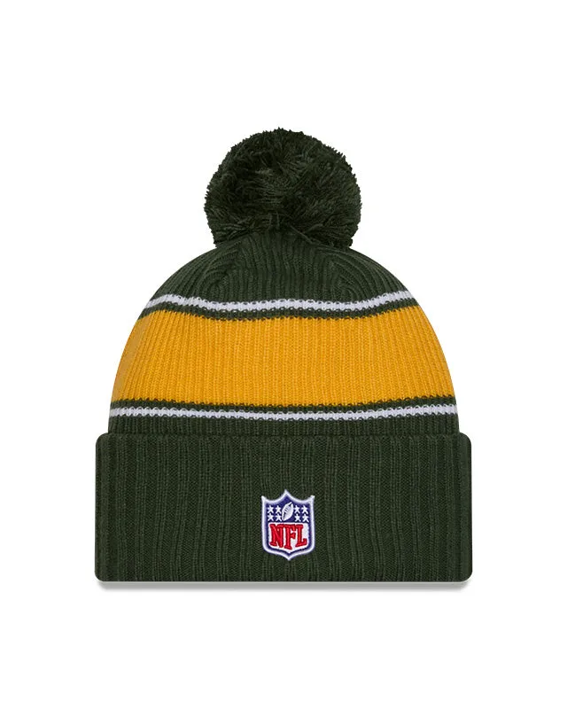 New Era Men's NFL Green Bay Packers Sideline 24 Sport Pom Knit Toque