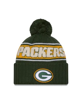 New Era Men's NFL Green Bay Packers Sideline 24 Sport Pom Knit Toque