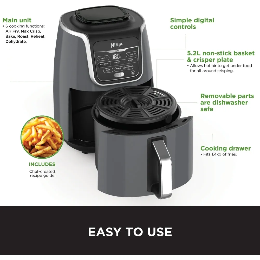 Ninja AF160UK Air Fryer MAX 5.2L, Grey