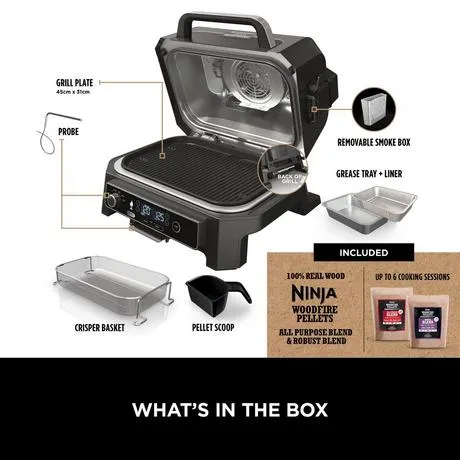 Ninja OG850UK Woodfire Pro XL Electric BBQ Grill & Smoker