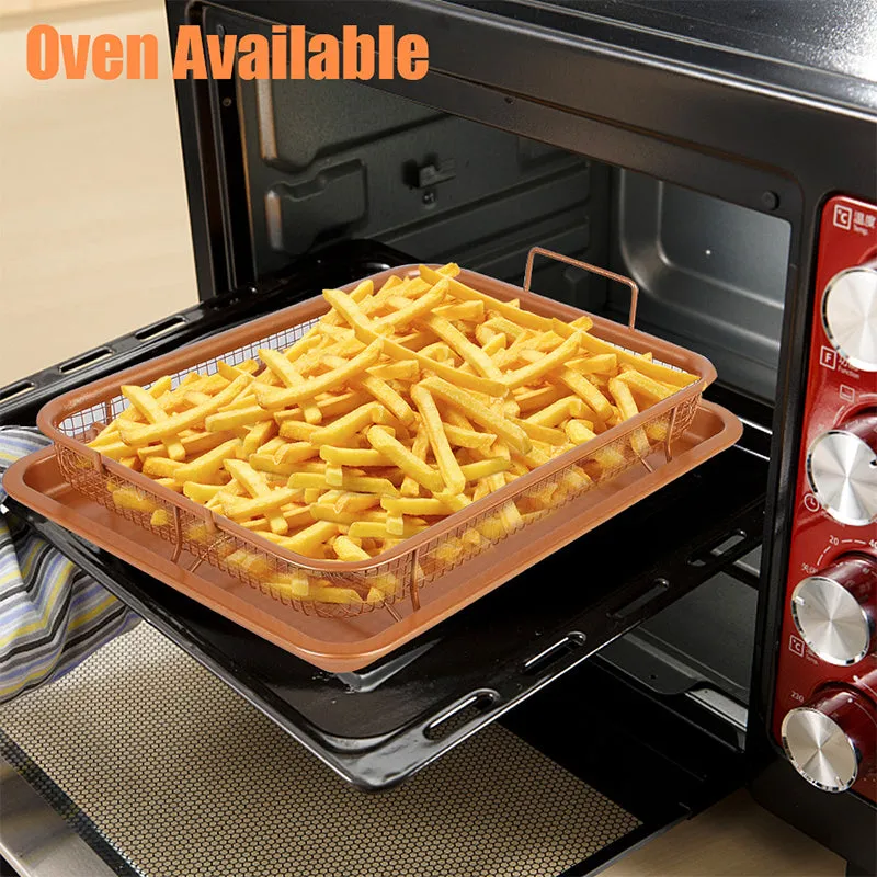 Nonstick Air Fryer Basket & Crisper Tray