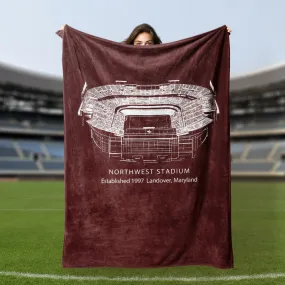 Northwest Stadium - Washington Commanders, American Football Blanket Fans Gifts for Friends/Lover/Family/Colleagues