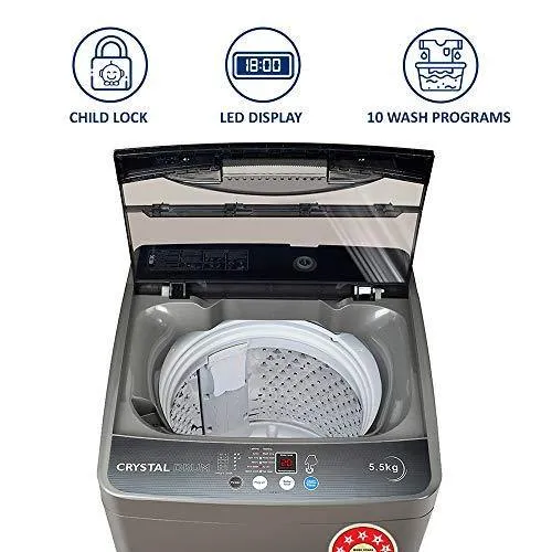 Onida 5.5 Kg 5 Star Fully-Automatic Top Loading Washing Machine (T55CGN, Grey)