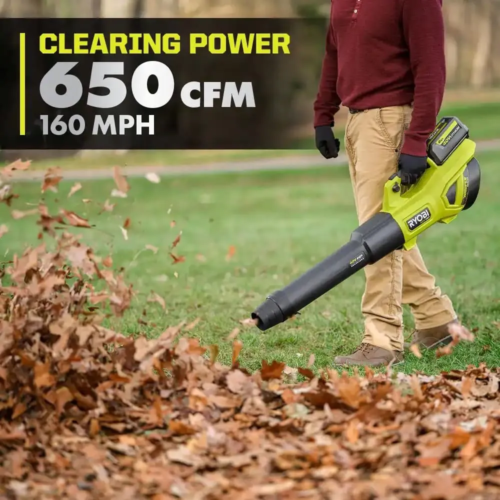 Open Box -  RYOBI 40V HP Brushless Whisper Series 160 MPH 650 CFM Cordless Battery Leaf Blower (Tool Only)