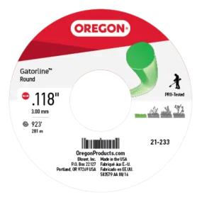 Oregon Trimmer Line - 21-233 - Green Gatorline - Round - .118" Gauge, 5 lb. Spool, 923 Feet