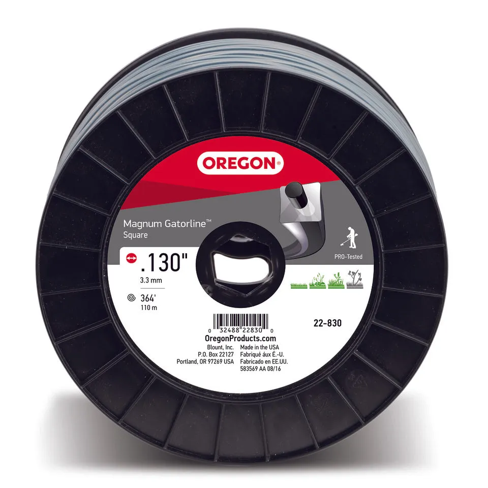 Oregon Trimmer Line - 22-830 - Magnum Gatorline - Square - .130" Gauge, 3 lb. Spool, 360 Feet