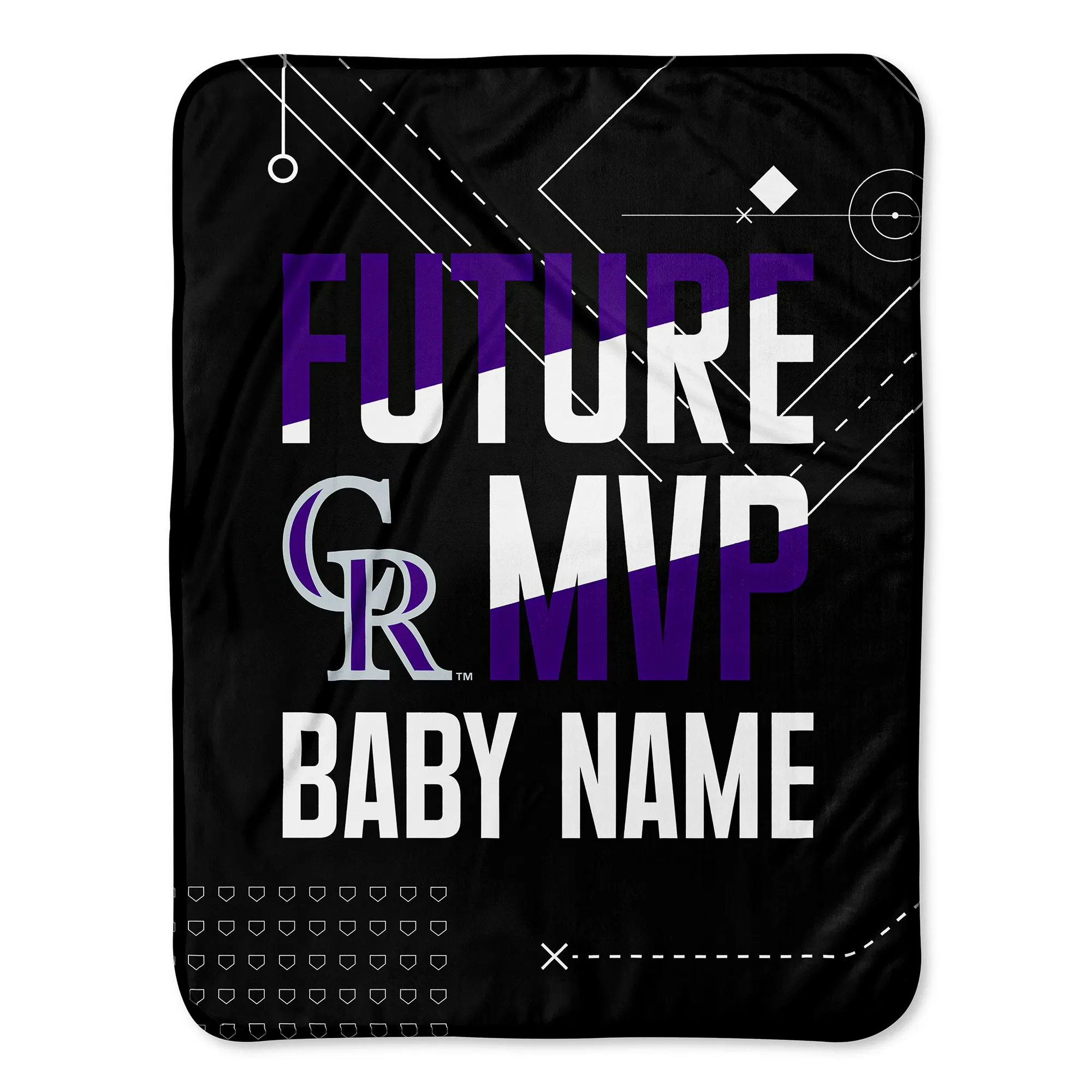 Personalized Colorado Rockies MVP Baby Pixel Fleece Blanket