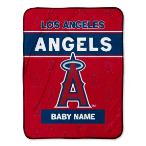 Personalized Los Angeles Angels Emblem Baby Pixel Fleece Blanket