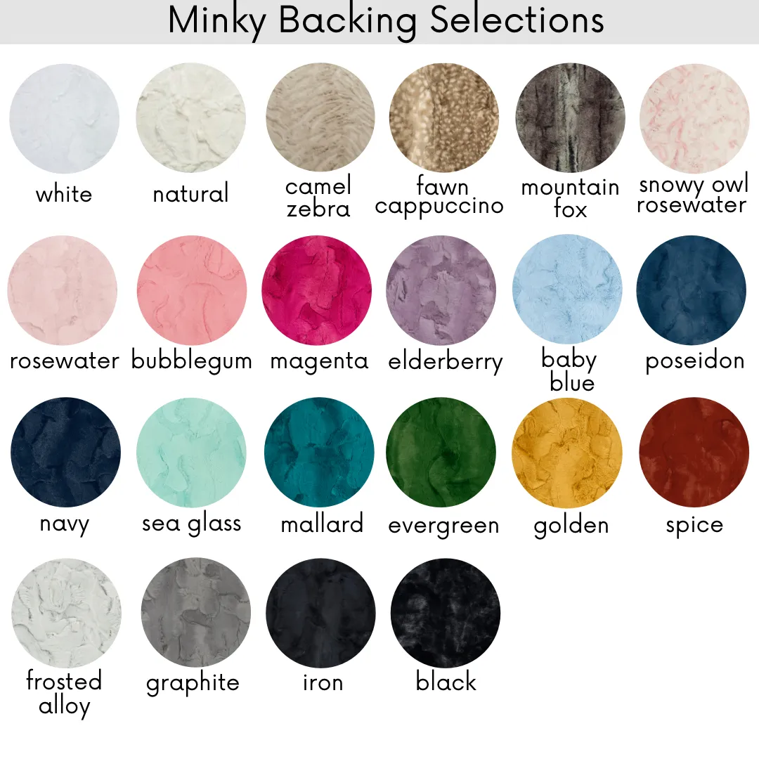 Personalized Name Minky Blanket - Dark Grey Gingerbread Milk and Cookies