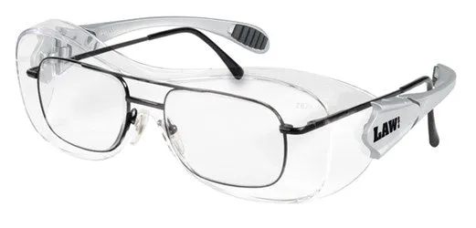 Protective Glasses - MCR Safety Law® OTG Series Clear Anti-Fog Lens Gray Temples Black TPR Temple Inserts OG110AF