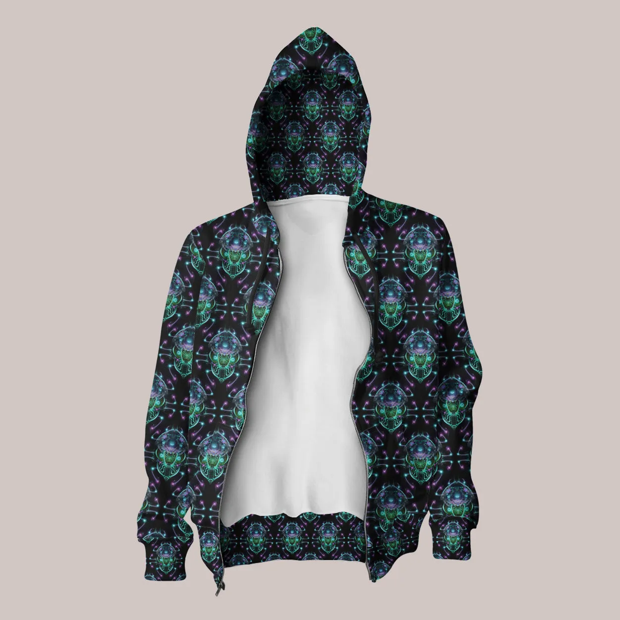 Psychedelic Hoodie (UV/RGB, Eco-Friendly, Unisex, Zip-Up) | ILLUMINATRIX