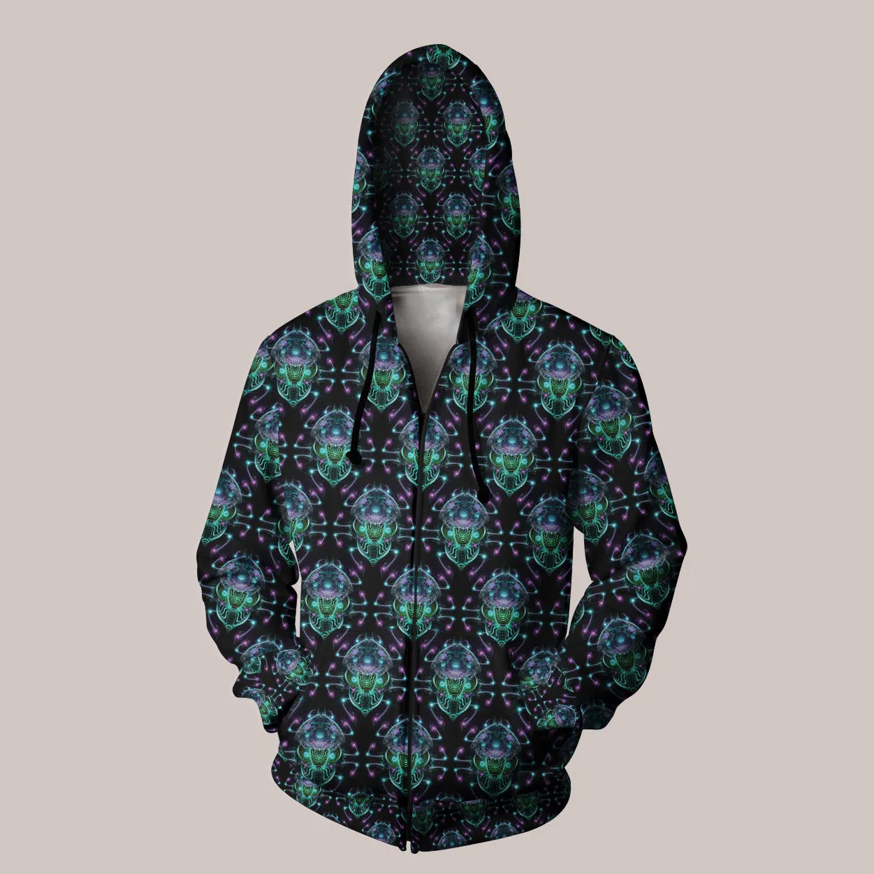 Psychedelic Hoodie (UV/RGB, Eco-Friendly, Unisex, Zip-Up) | ILLUMINATRIX