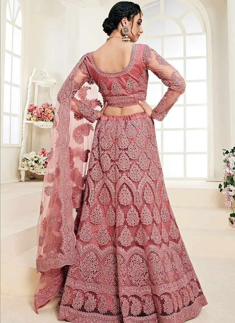 Rouge Pink A Line Trendy Wedding Lehenga Choli