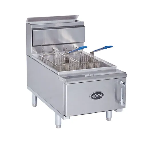 ROYAL RANGE RCF-25 Gas Countertop Fryer with 25 lb Oil Capacity and 54,000 BTU