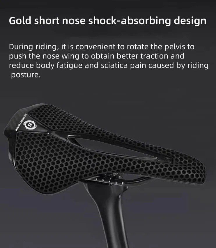 Superteam Air Full Carbon Fiber 3D Printing Short-Nosed Bike Saddle