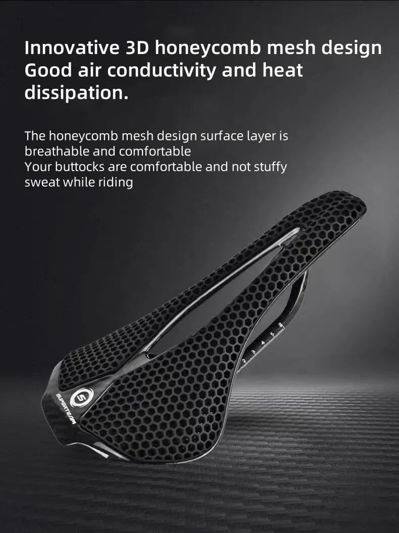 Superteam Air Full Carbon Fiber 3D Printing Short-Nosed Bike Saddle