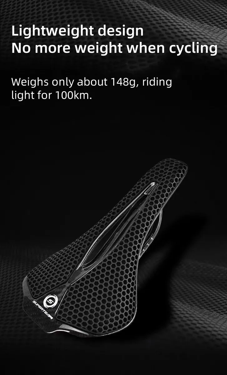 Superteam Air Full Carbon Fiber 3D Printing Short-Nosed Bike Saddle