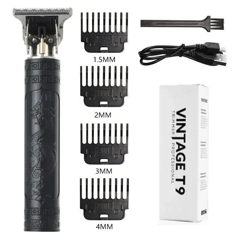 T9 USB Hair Clipper Kit: Precision Grooming with Multiple Nozzles