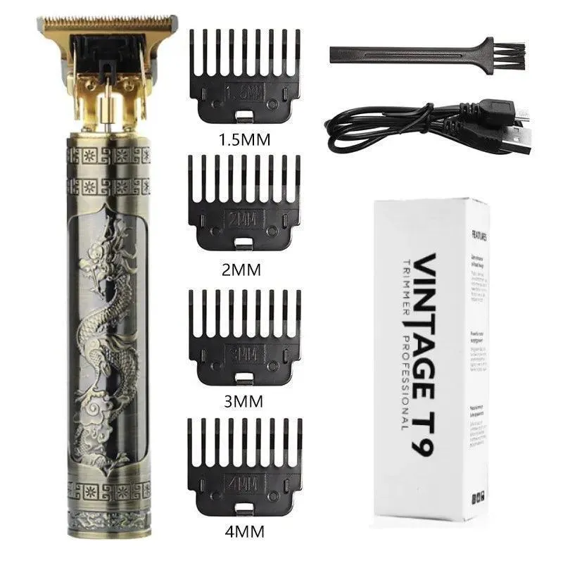 T9 USB Hair Clipper Kit: Precision Grooming with Multiple Nozzles