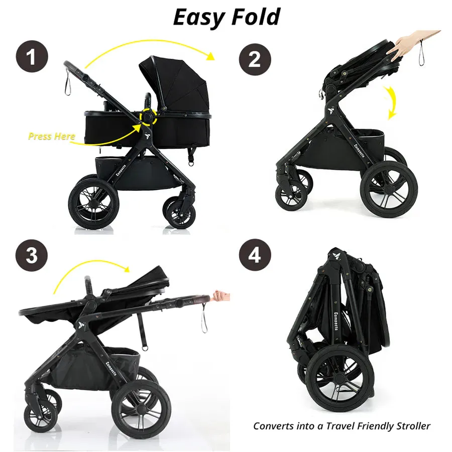 Teknum 3 in1 Compacto Travel Stroller (Black)