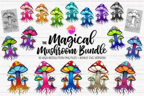 The Magical Mushroom Bundle - Sublimation/Printable Design   Bonus SVG