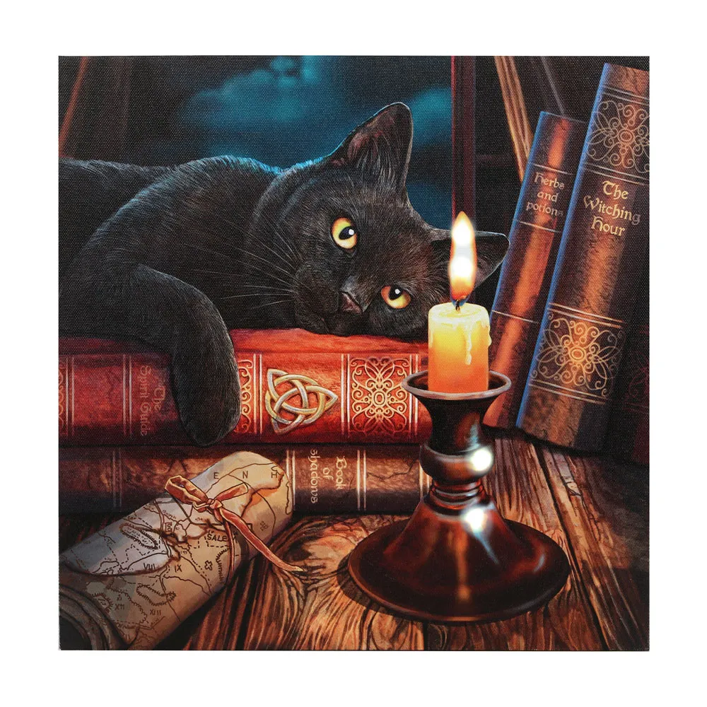 The Witching Hour Light Up Canvas Plaque by Lisa Parker - Enchanting Illuminated Art