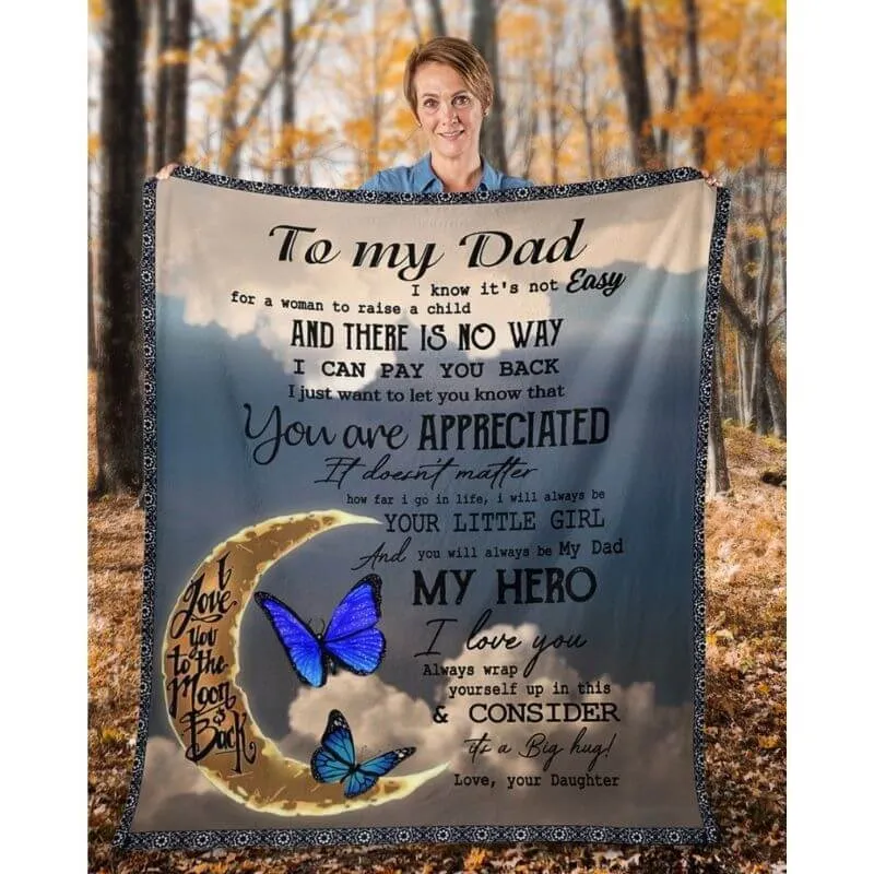 To My Dad - From Daughter - Butterfly A314 - Premium Blanket