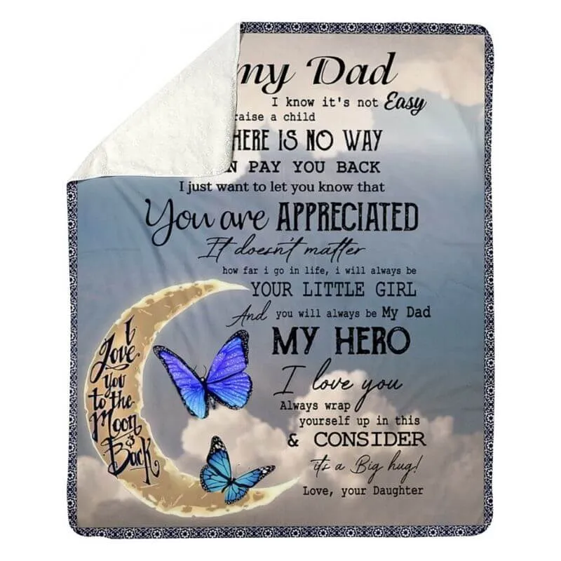 To My Dad - From Daughter - Butterfly A314 - Premium Blanket