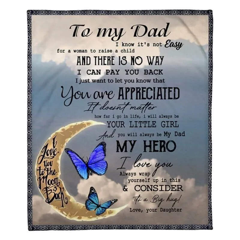 To My Dad - From Daughter - Butterfly A314 - Premium Blanket